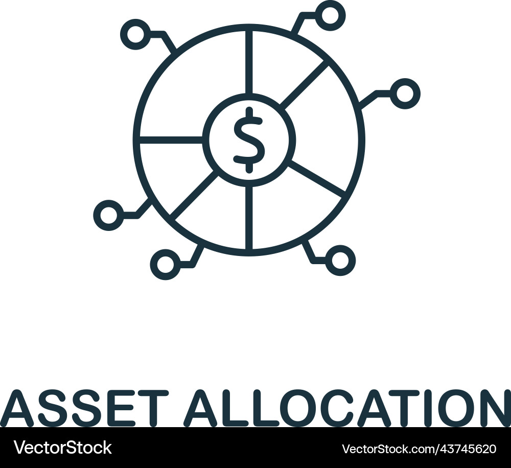 Asset allocation icon line simple stock Asset allocation icon line simple stock Vector Image