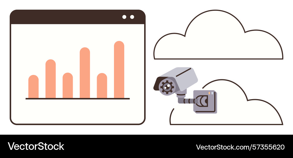 Cloud-based data monitoring and security system Cloud-based data monitoring and security system vector image