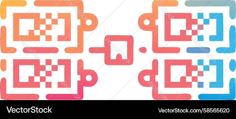 Dynamic QR Code Network Pattern Vector Image