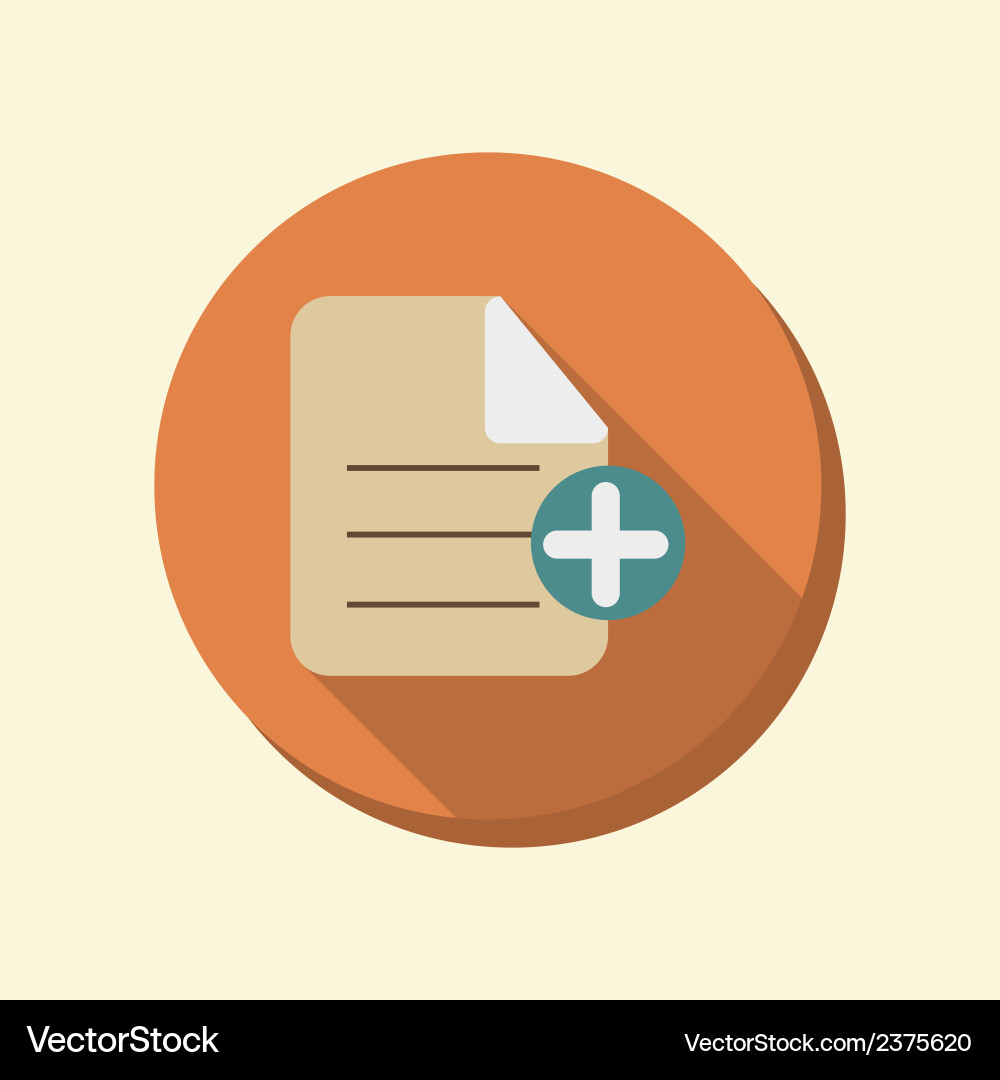 Flat circle web icon page of the document Vector Image