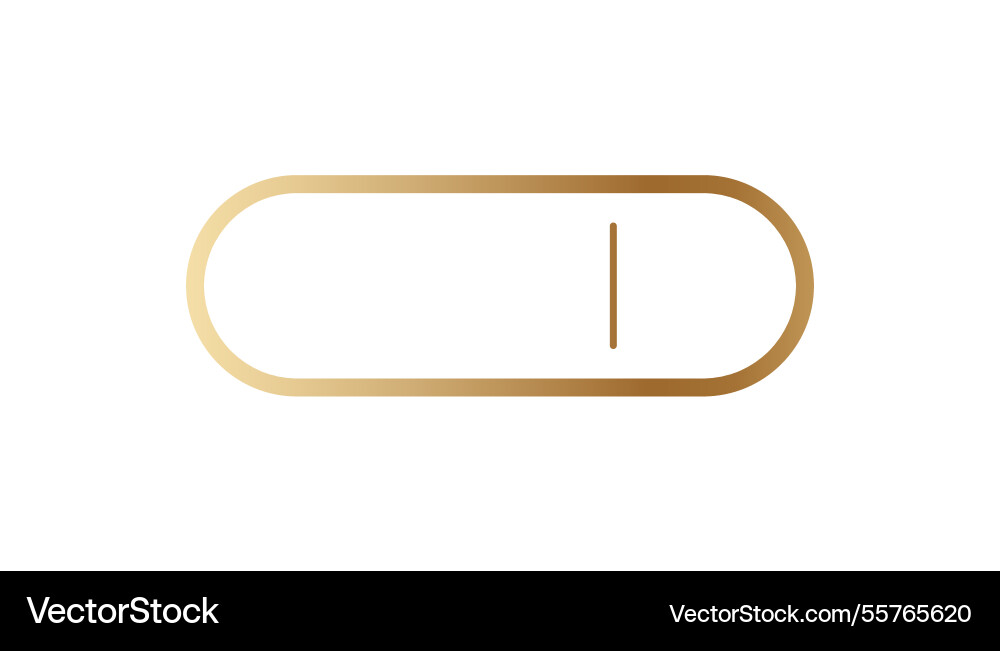 Golden oval switch design showing minimal lines vector image