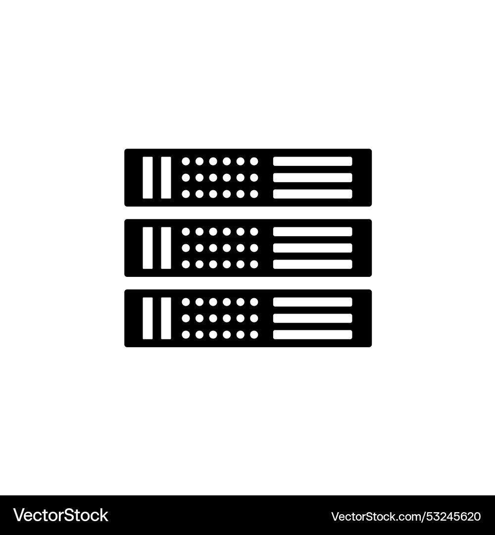 Hosting server data center web storage solid flat Hosting server data center web storage solid flat vector image