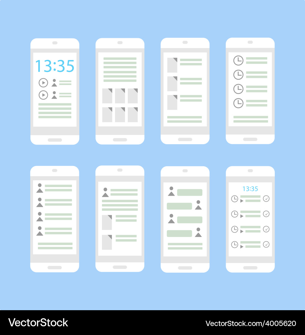 Interface Templates - UI Elements vector image