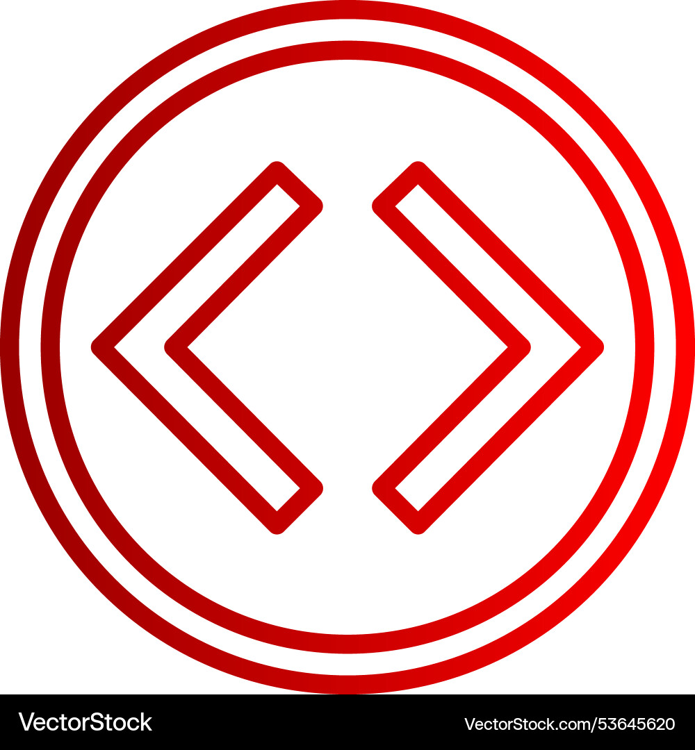 Left and right arrow line gradient icon Vector Image
