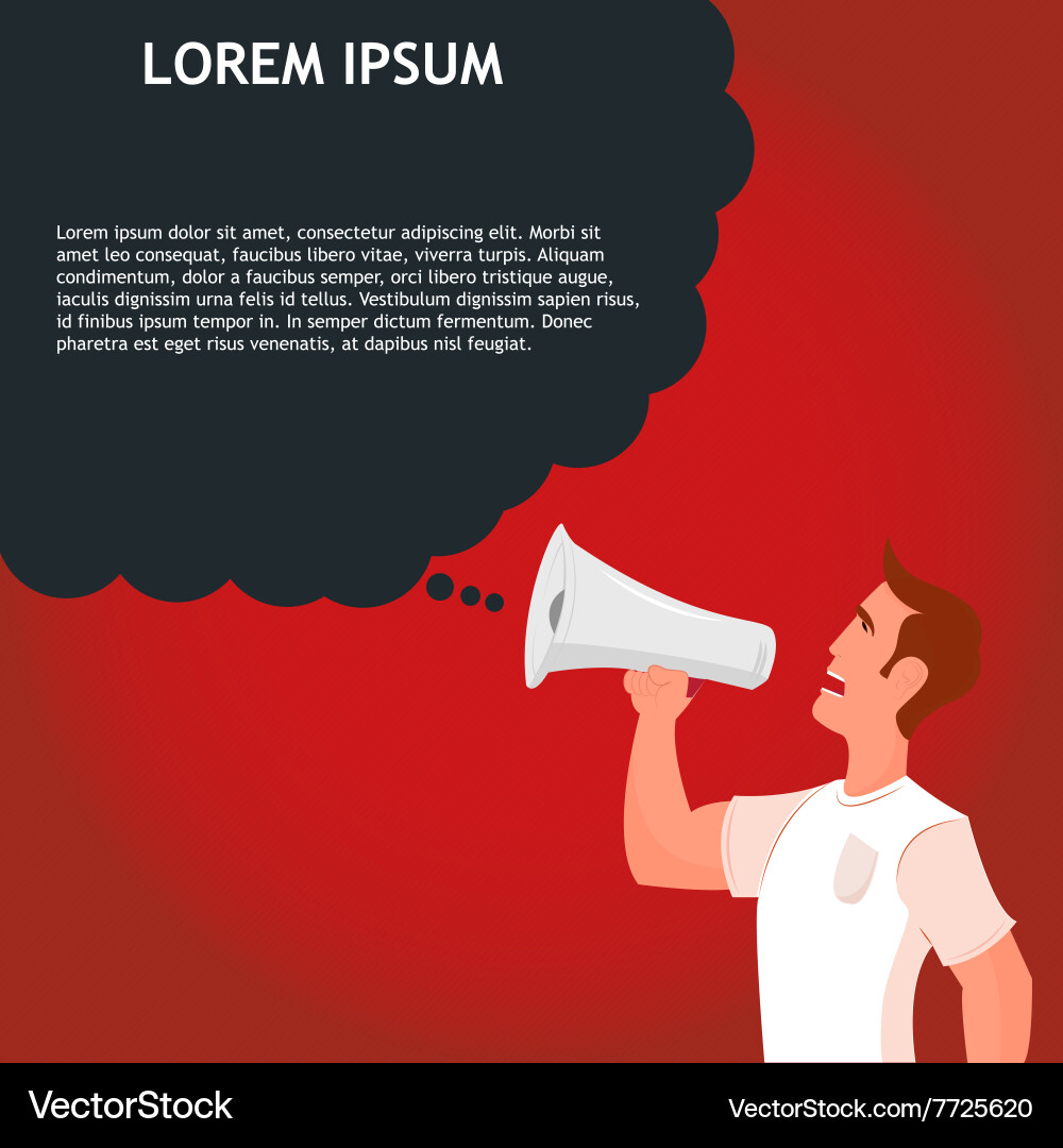 Man shouting with megaphone Vector Image