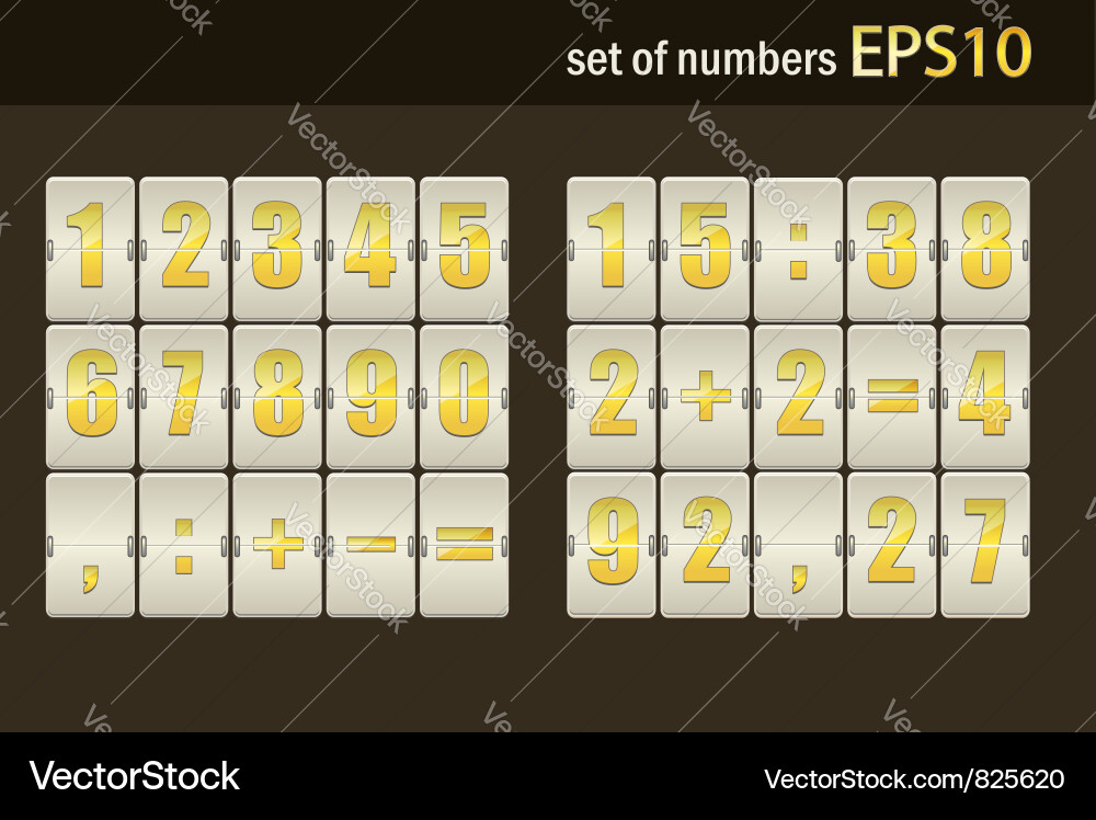 Number set from 1 to 9 Vector Image