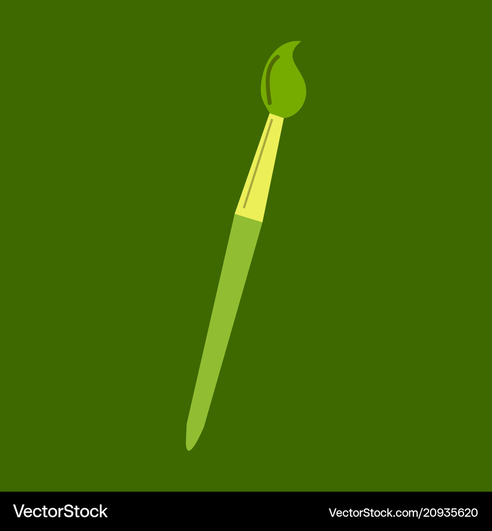 Paint and brush isolated objects on background Vector Image