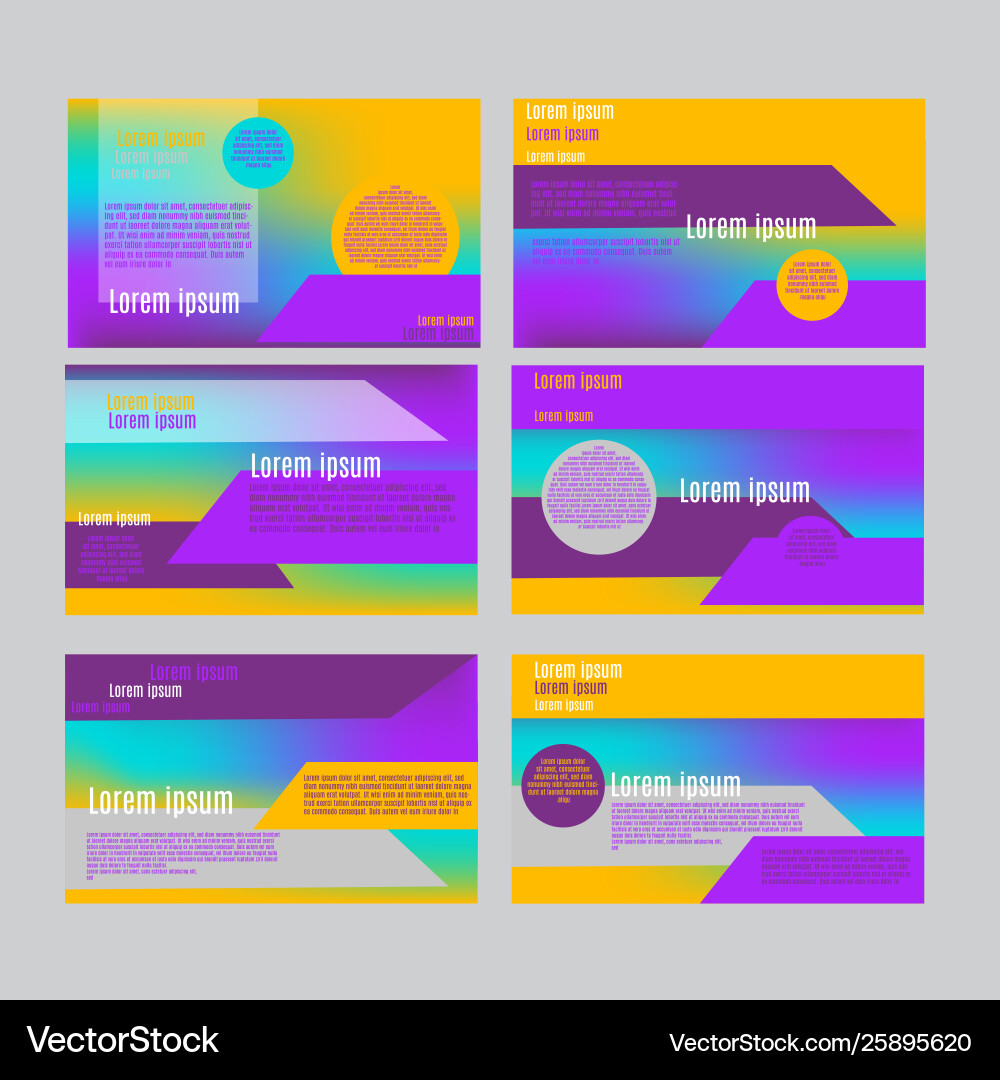 Powerpoint slides presentation templates set can vector image