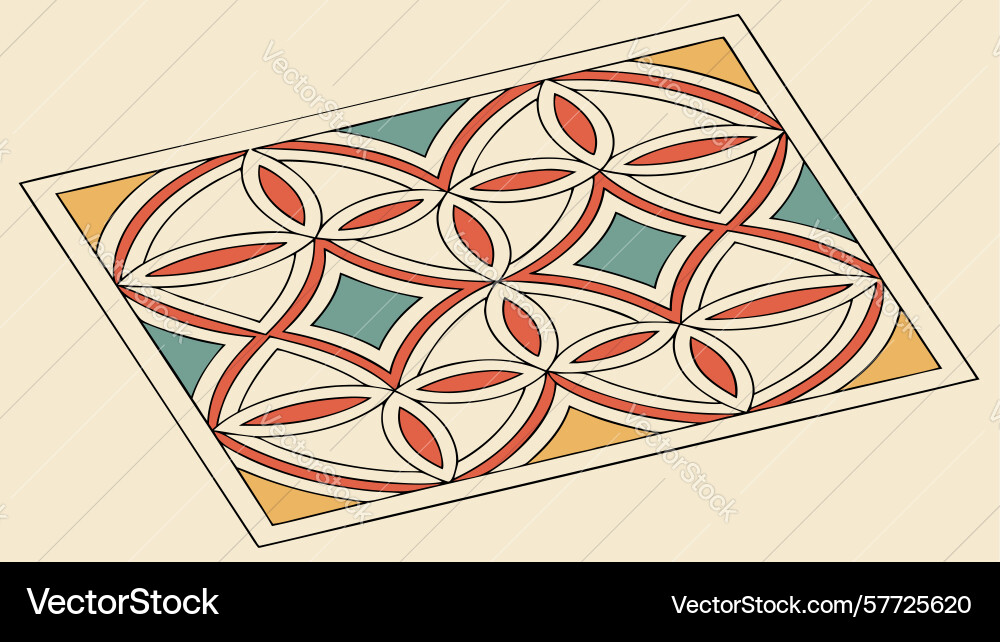 Seamless circular geometric pattern interlocking vector image