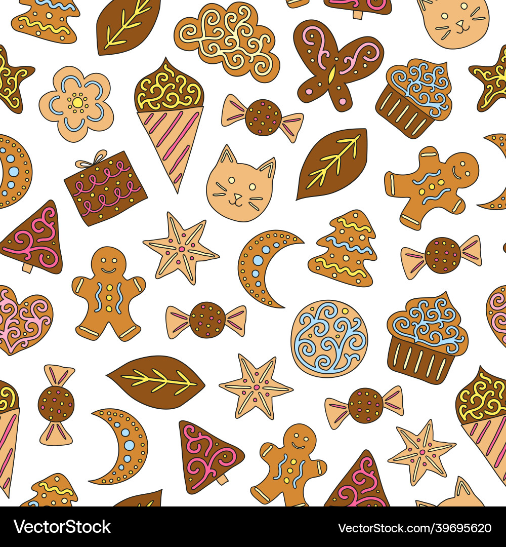 Seamless pattern with cookies Seamless pattern with cookies Vector Image