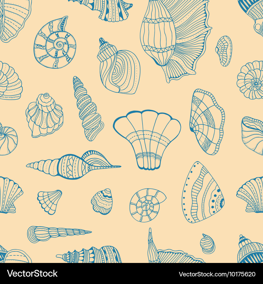 Seashell seamless pattern Vector Image