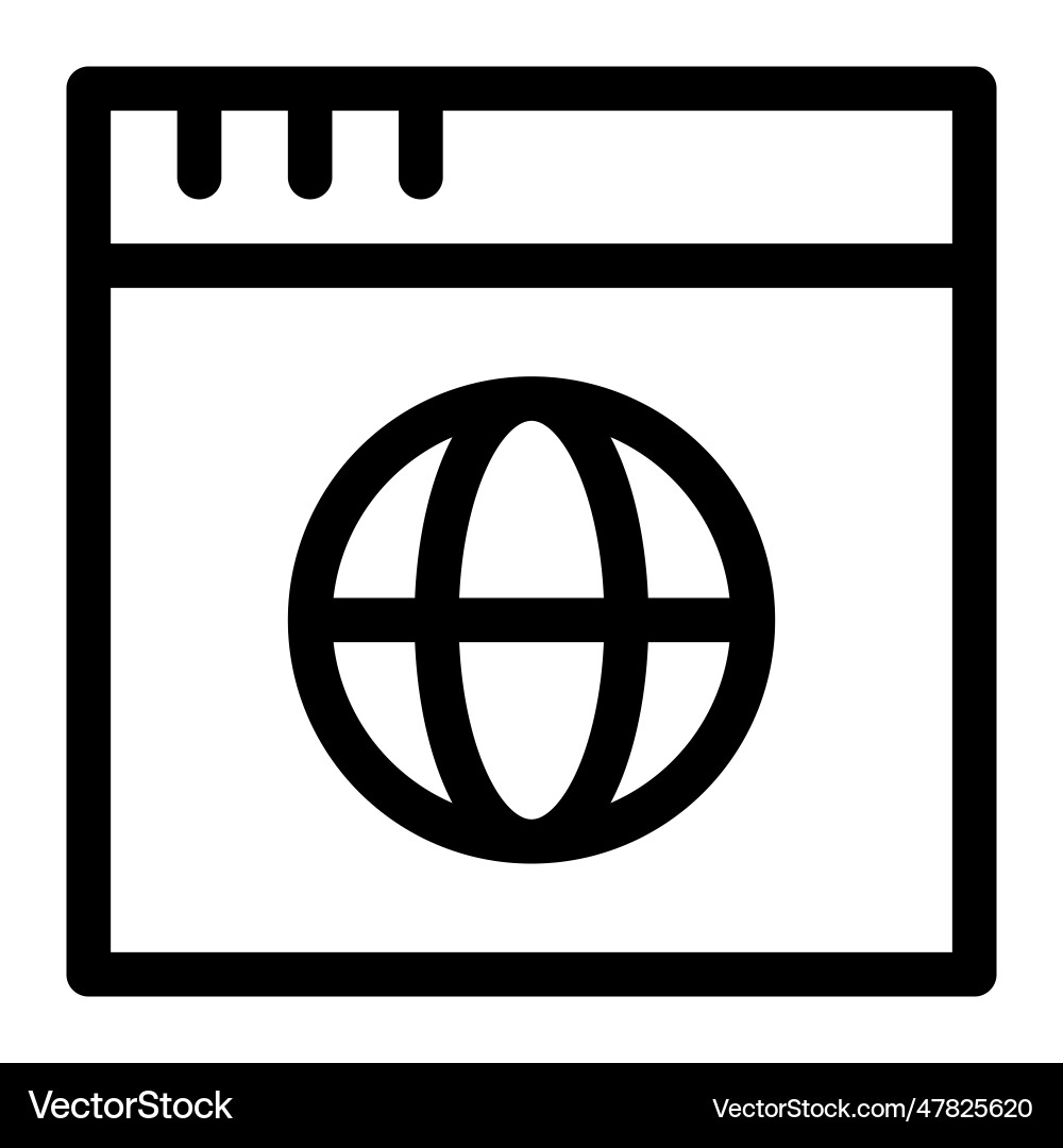 Web browser window for displaying information Vector Image