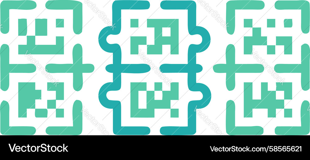 Abstrakt QR Code Grid Pattern Vektorbild