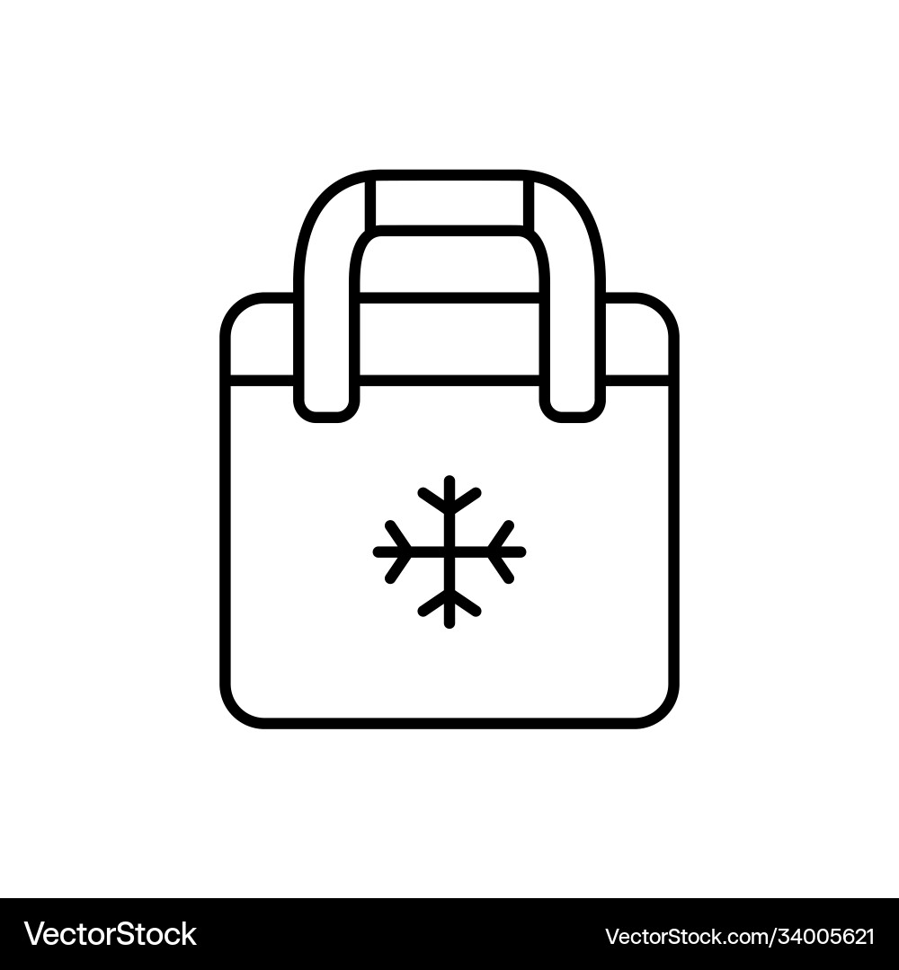 Bag refrigerator line art icon picnic cooler Bag refrigerator line art icon picnic cooler Vector Image