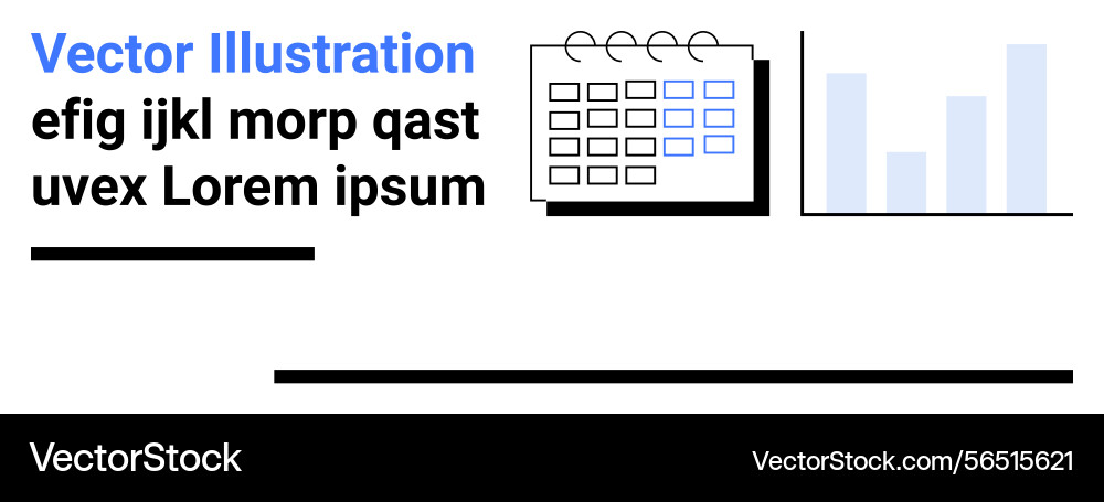 Calendar with bar graph and placeholder text Calendar with bar graph and placeholder text vector image