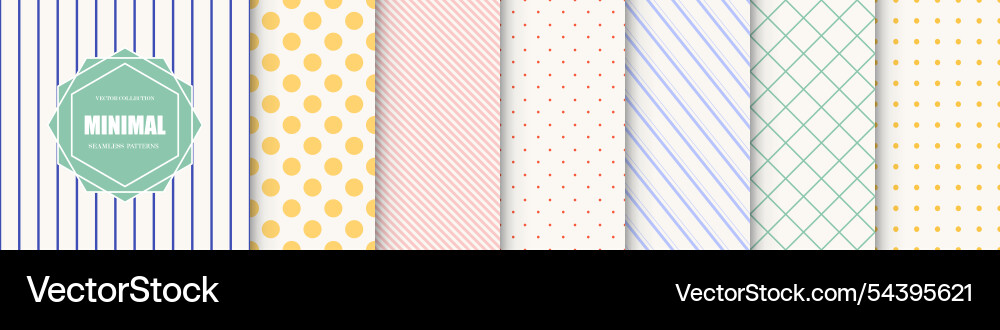 Collection of delicate geometric seamless patterns Collection of delicate geometric seamless patterns vector image
