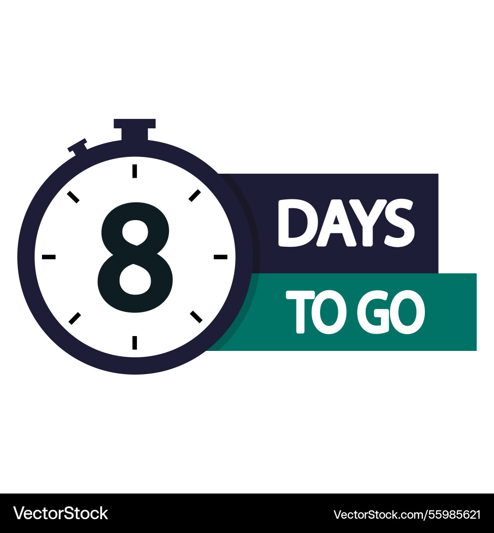 Countdown timer icon number eight focus bold 8 Countdown timer icon number eight focus bold 8 vector image