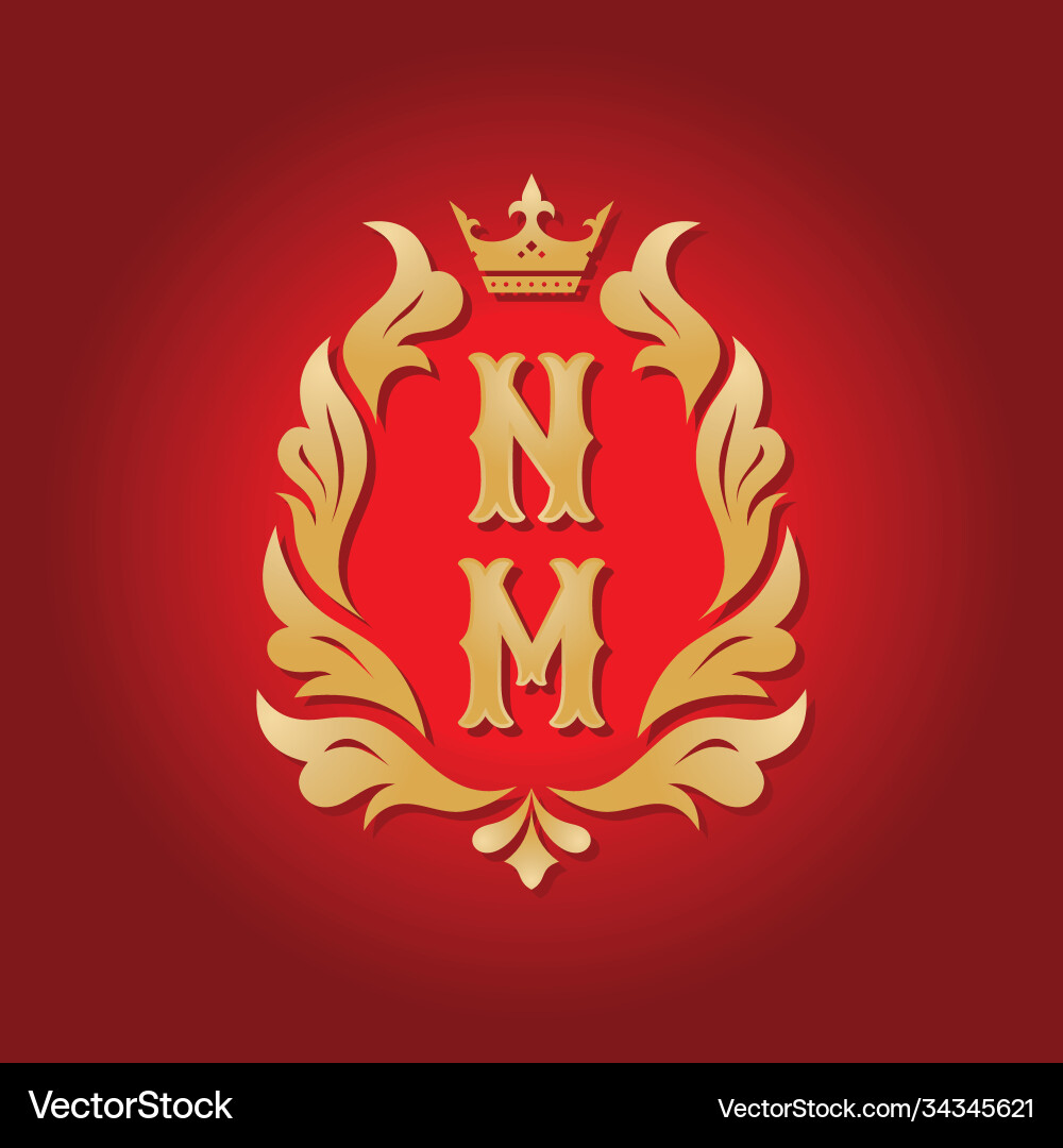 Elegant Monogram Crest - Luxury Initials Vector Image
