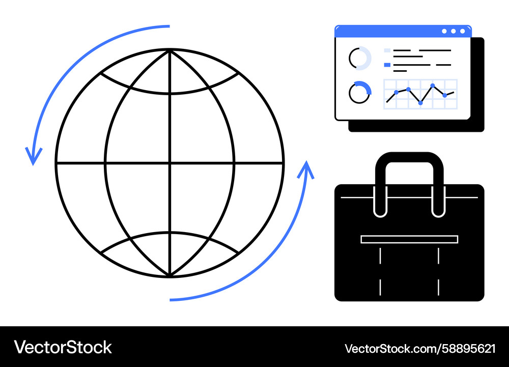 Global connectivity and data analytics Vector Image