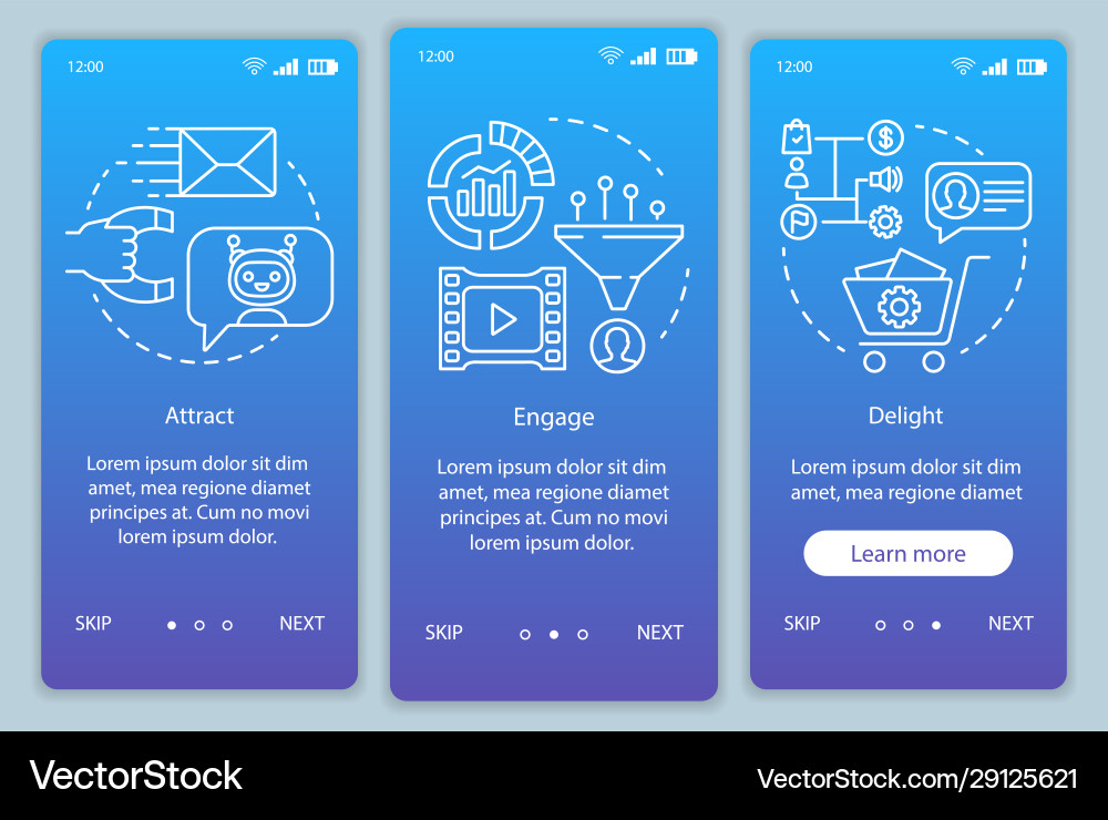 Mobile Onboarding App Page Vector Image