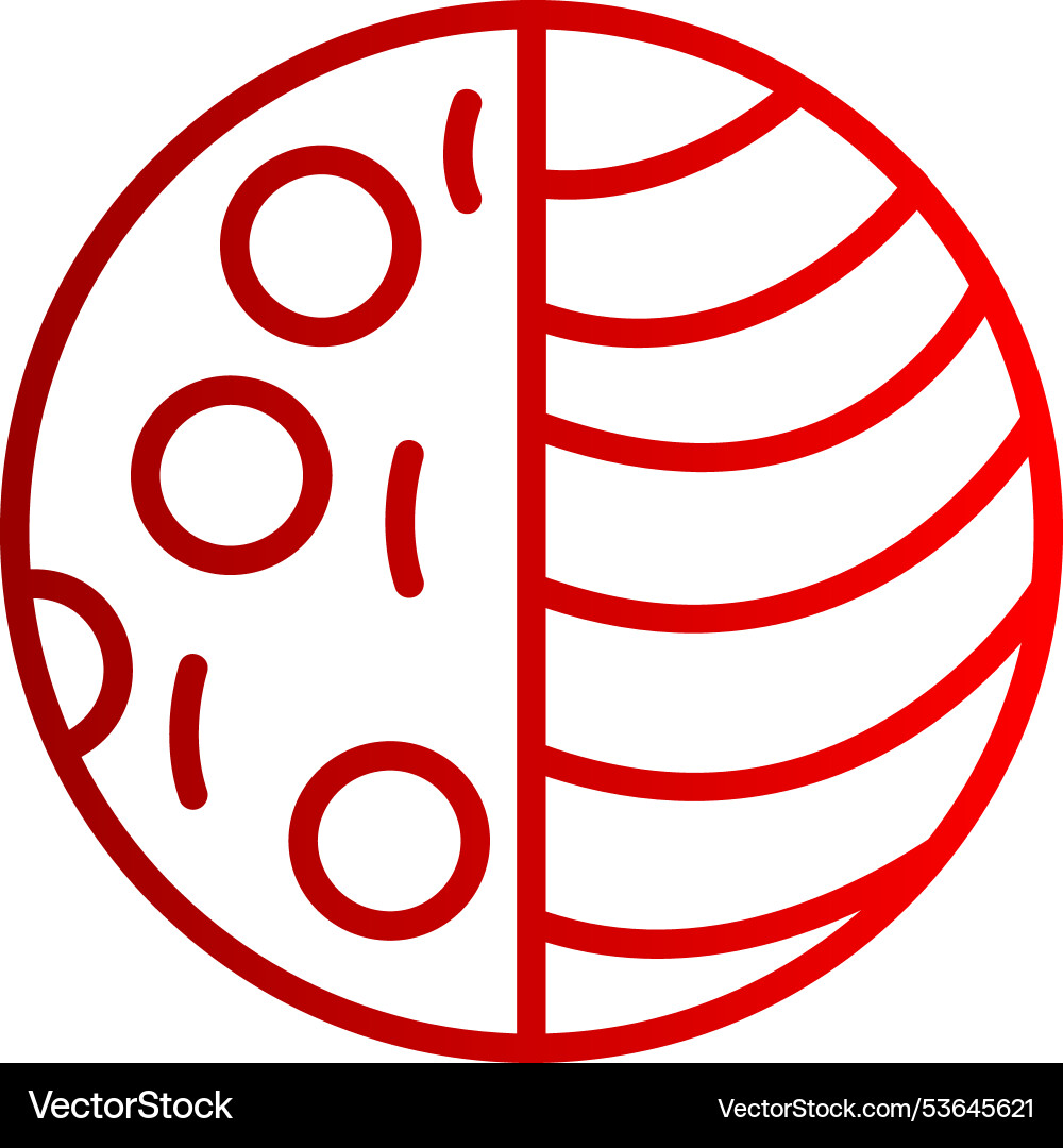 Moon eclipse line gradient icon Vector Image