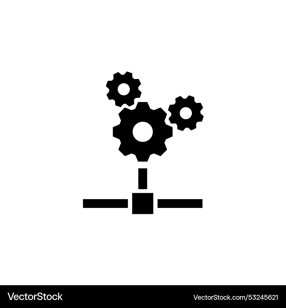 Network system settings solid flat icon isolated Network system settings solid flat icon isolated vector image