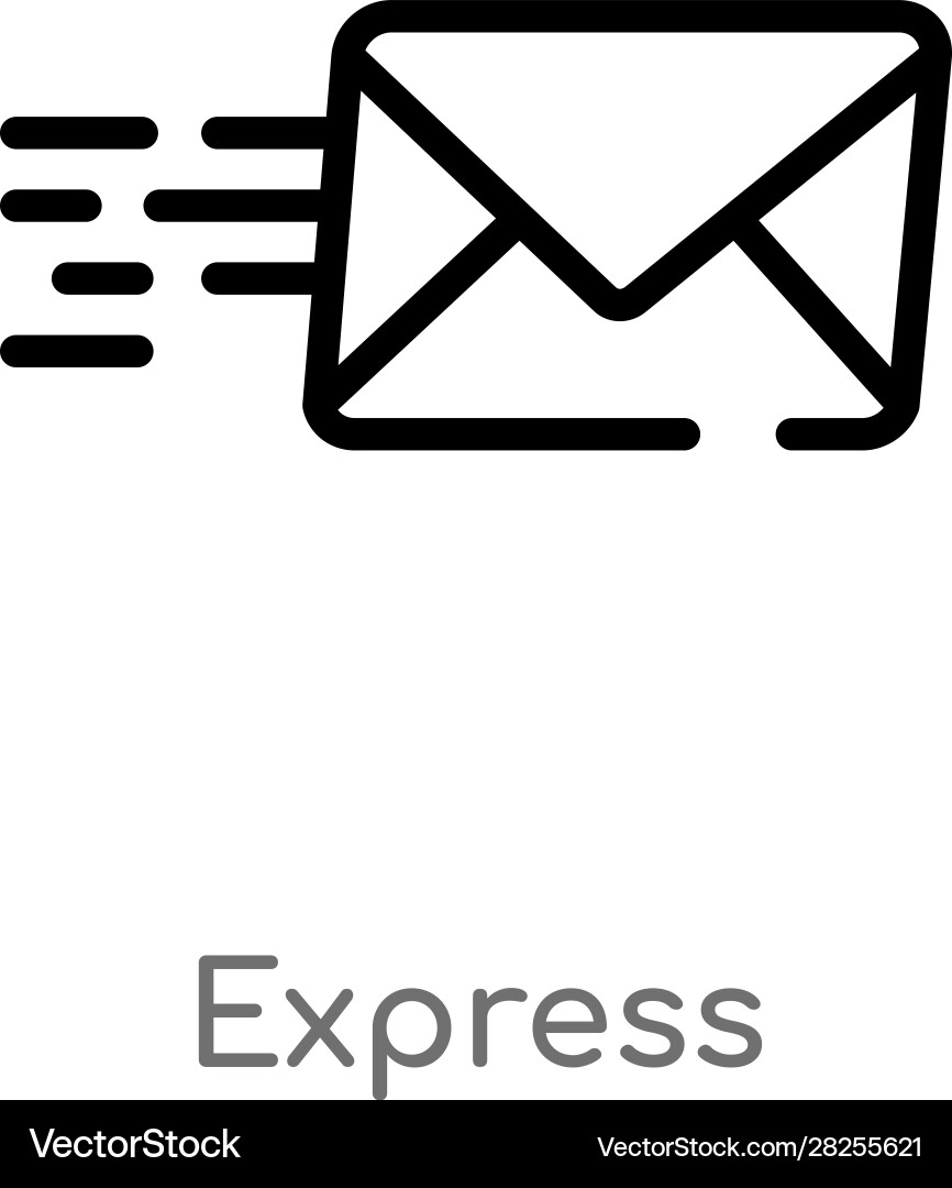 Outline express icon isolated black simple line Vector Image