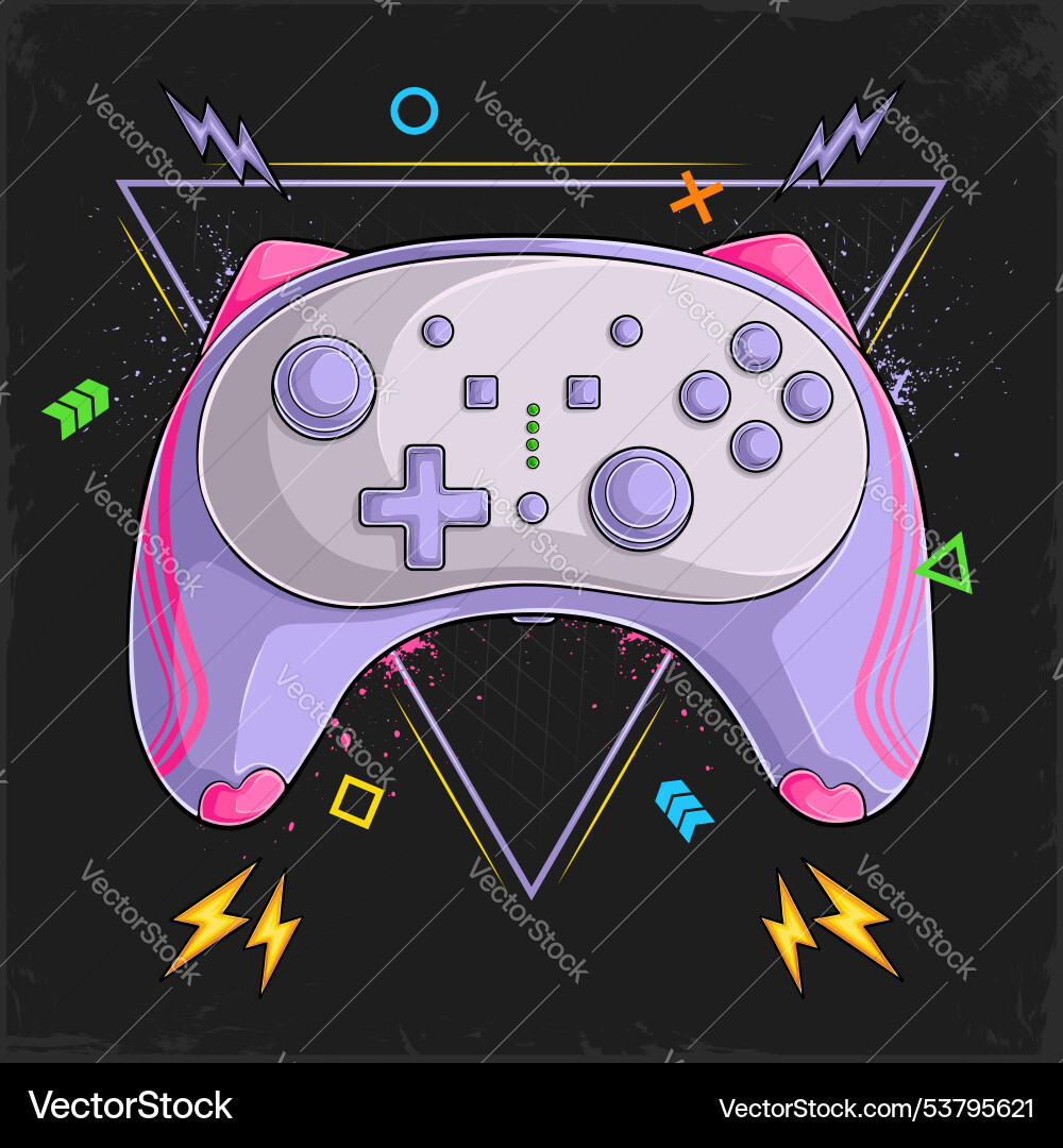 Purple Joystick Game Controller vector image
