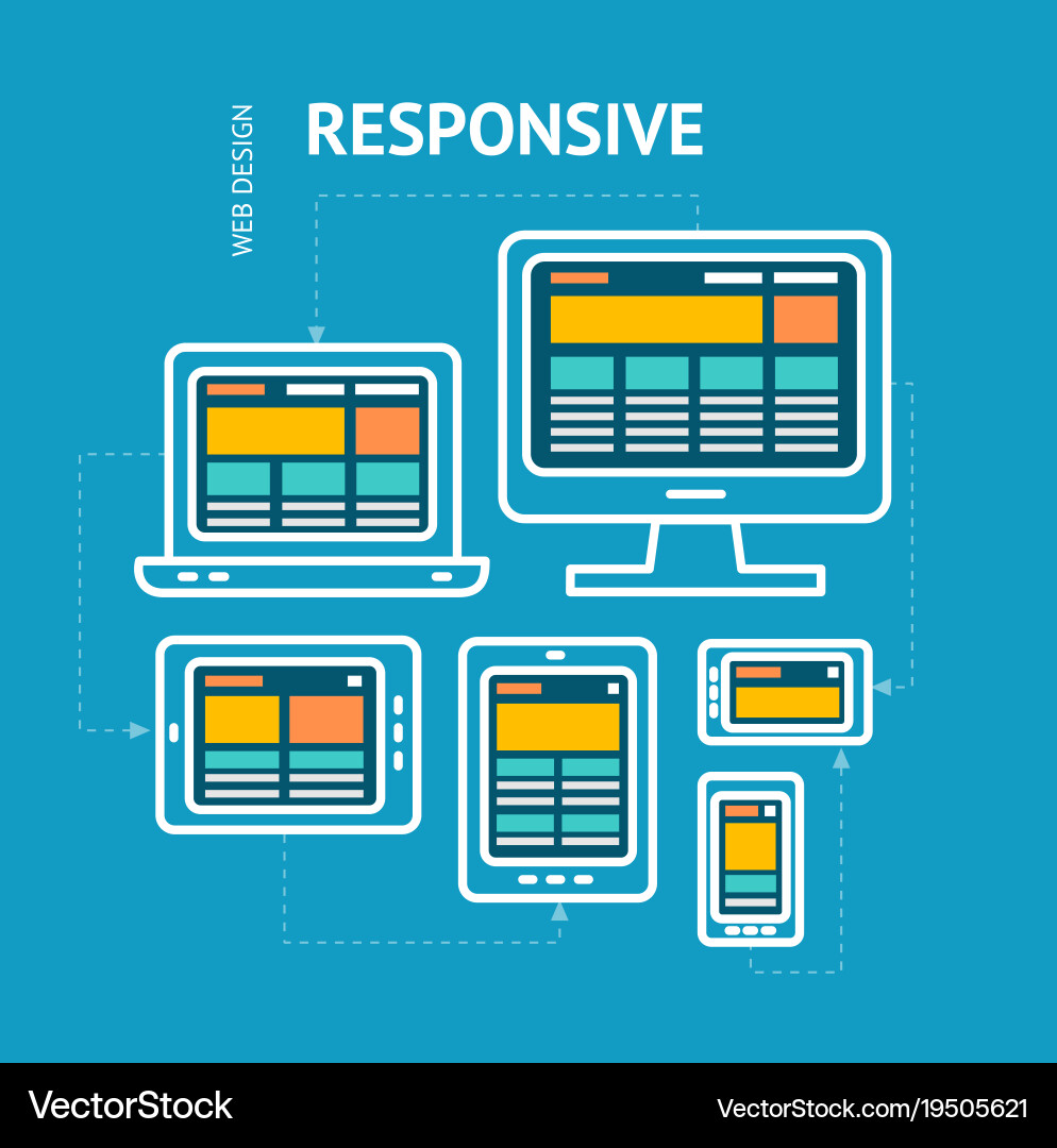 Responsive Web Layout Vector Image