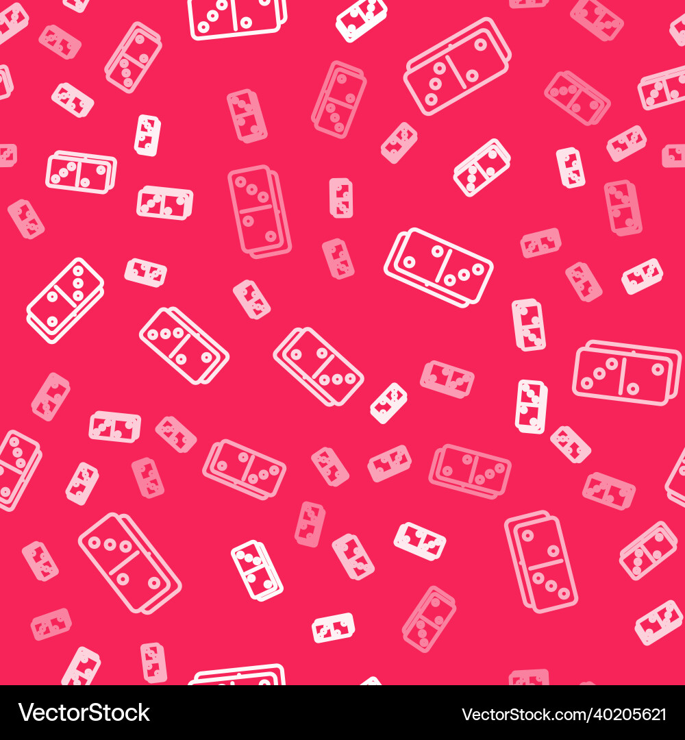 White line domino icon isolated seamless pattern Vector Image