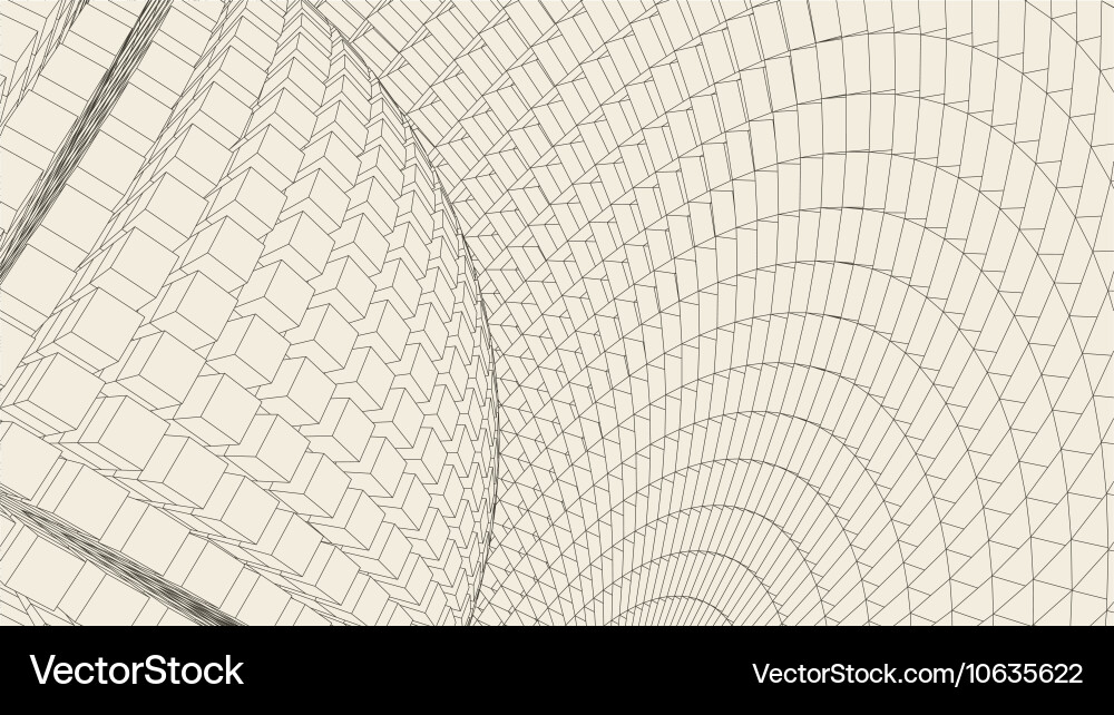 Abstract 3d illuminated distorted mesh sphere vector image