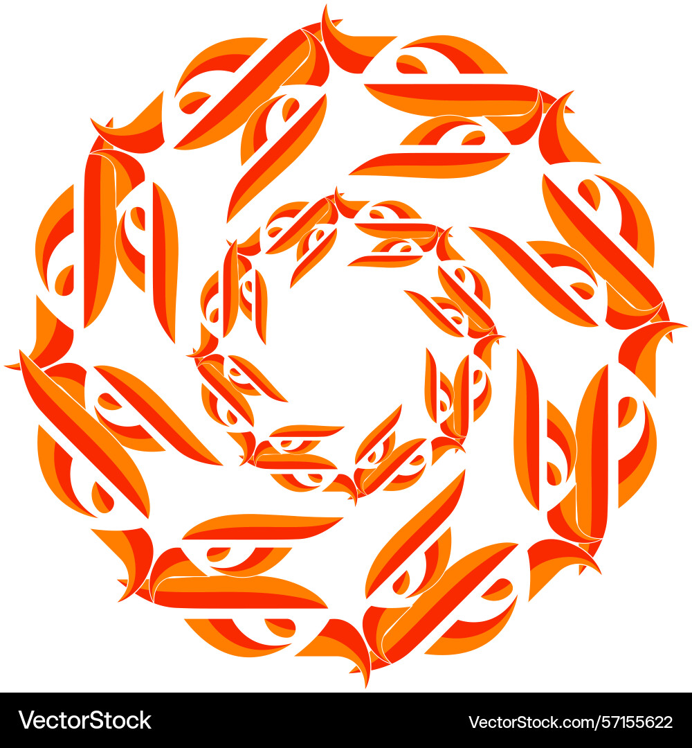 Abstract orange red swirl pattern Vector Image