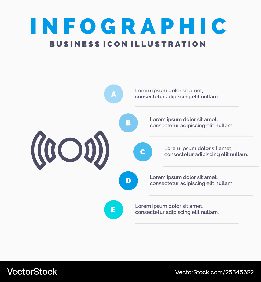 Basic essential signal ui ux line icon with 5 Basic essential signal ui ux line icon with 5 Vector Image