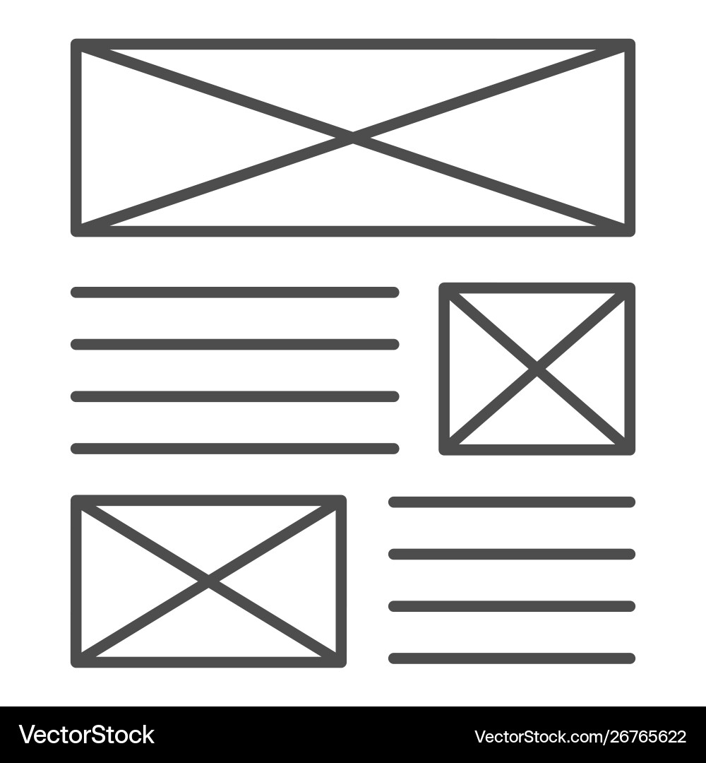 Blatt promo dünn Linie Symbol Layout Dokument Vektorbild