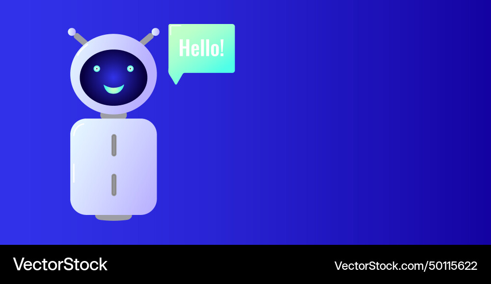 Chatbot assistant form robot with ai 3d Chatbot assistant form robot with ai 3d Vector Image