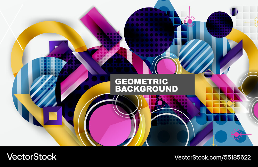 Complex geometric background with circles Vector Image