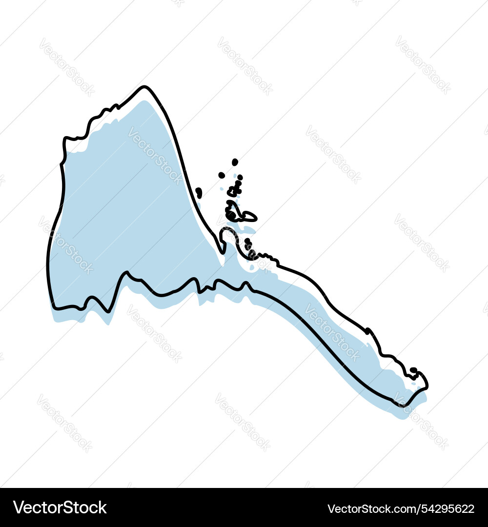 Eritrea map with body and outline isolated Vector Image