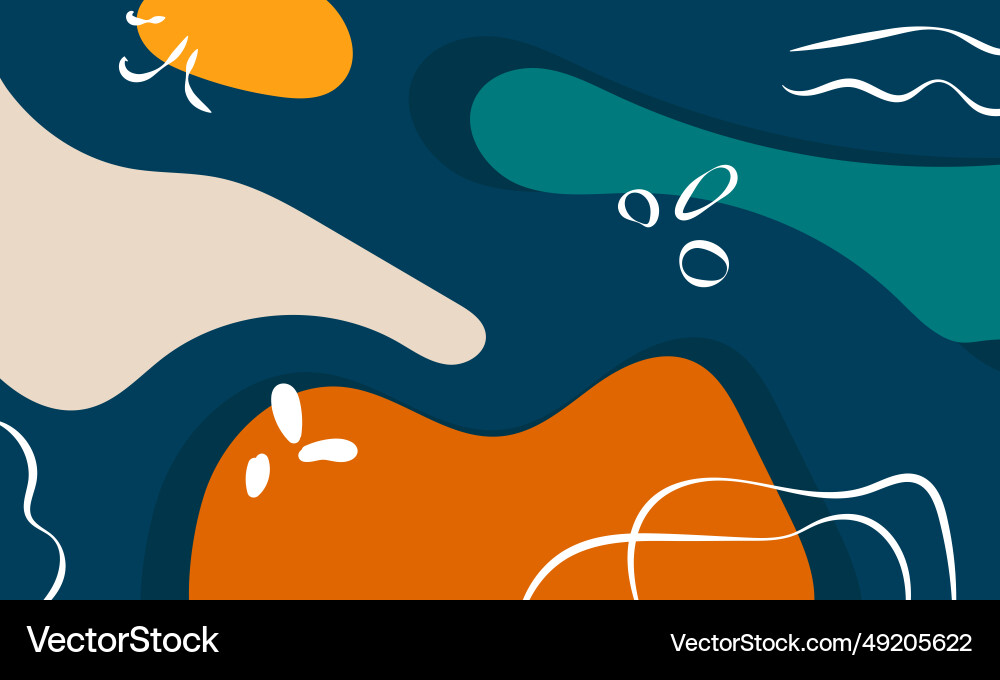 Flat abstract hand drawn shapes line background Flat abstract hand drawn shapes line background Vector Image