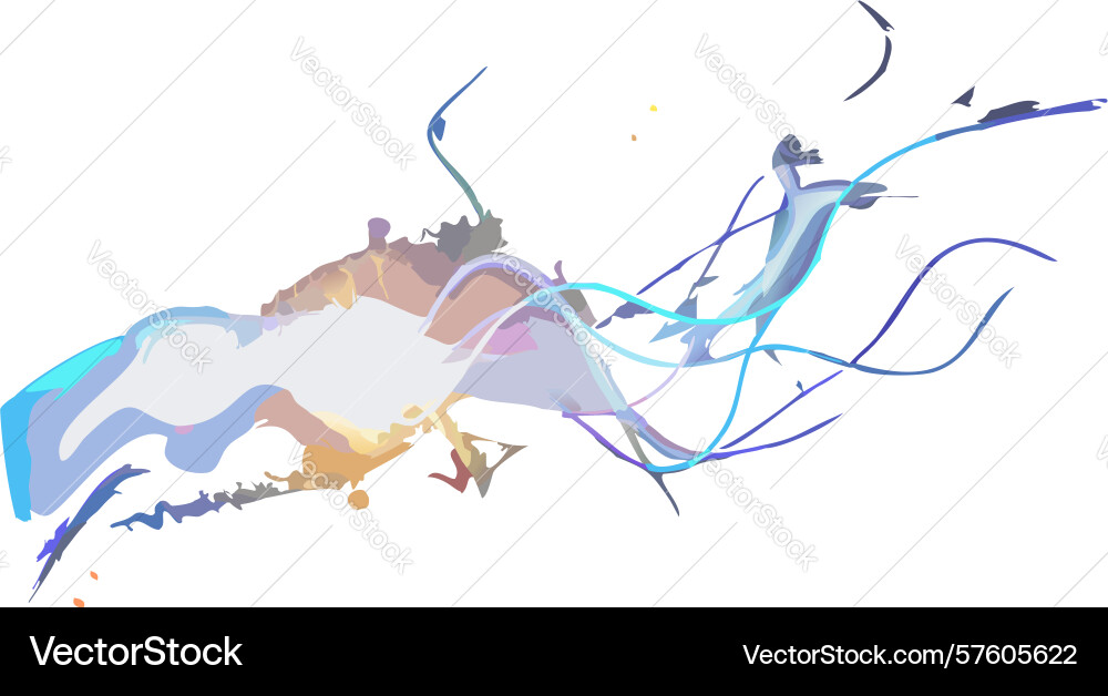 Fluid blue water splash abstraction with dynamic vector image