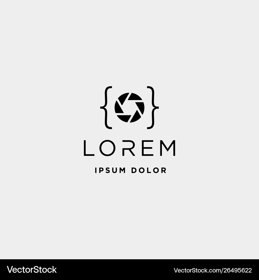 Foto-Code Logo Design Kamera Kodierung einfache Linie Foto-Code Logo Design Kamera Kodierung einfache Linie Vektorbild