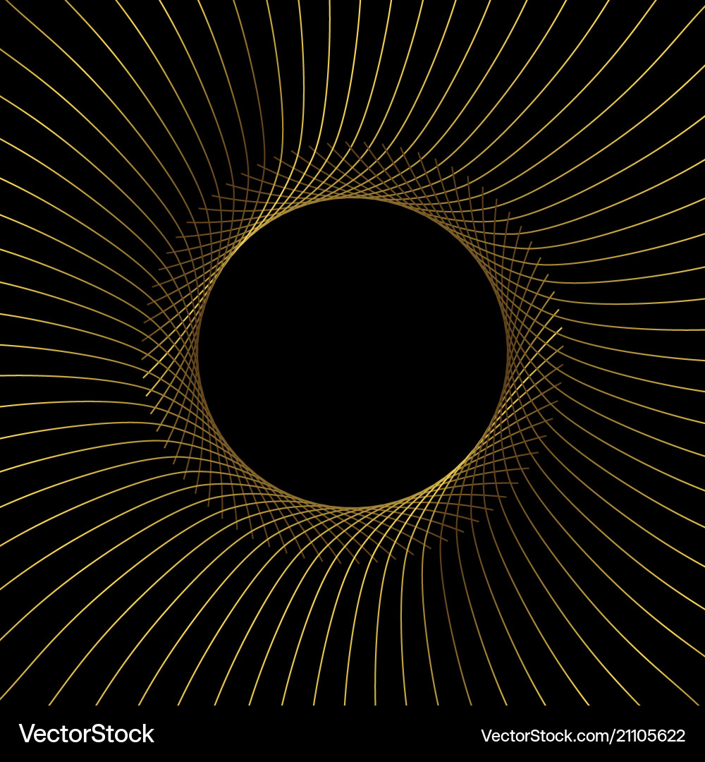 Golden Geometric Rays Pattern Vector Image