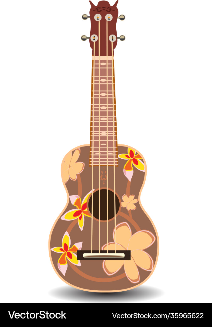 Hawaiian guitar ukulele vector image