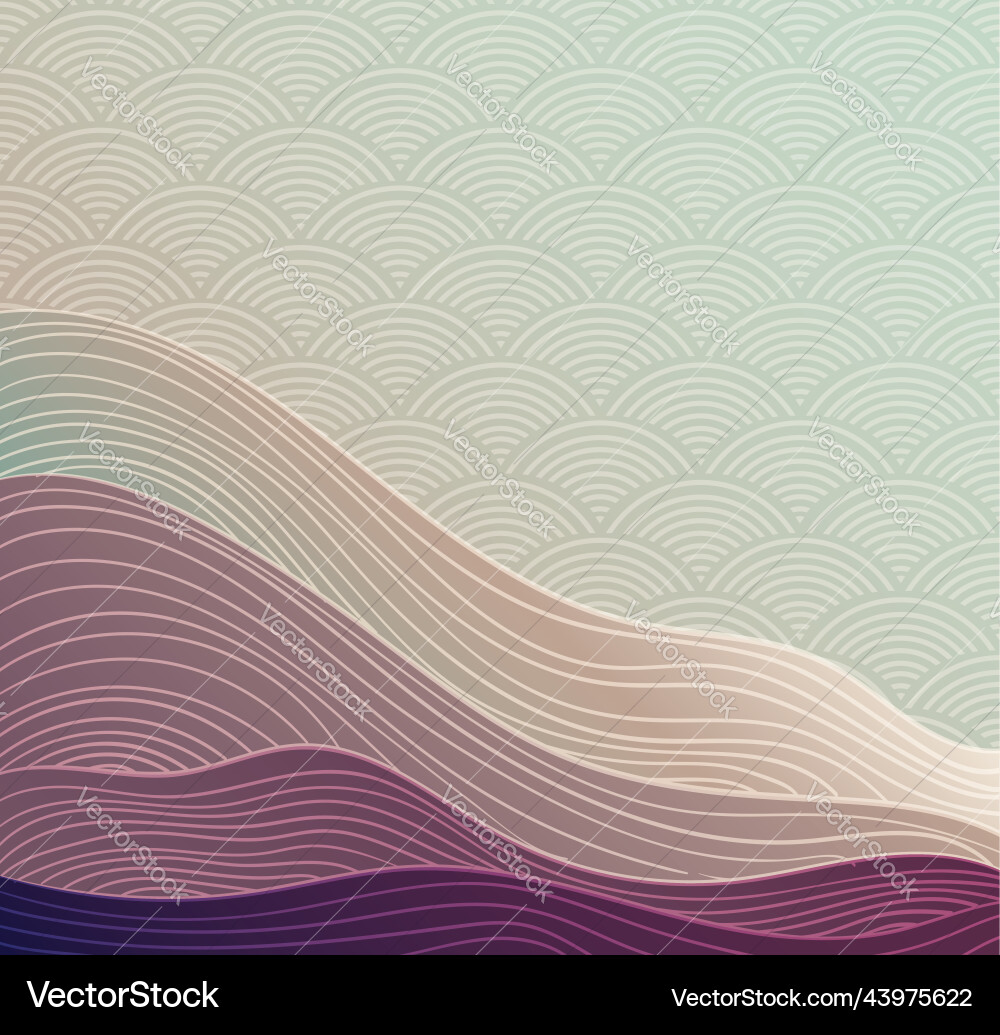 Japanese background with line wave pattern Japanese background with line wave pattern vector image