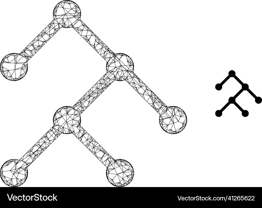 Linear mesh binary structure icon Vector Image
