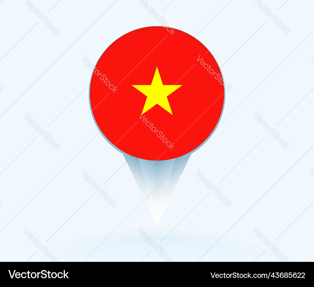 Map pointer with flag of vietnam Vector Image