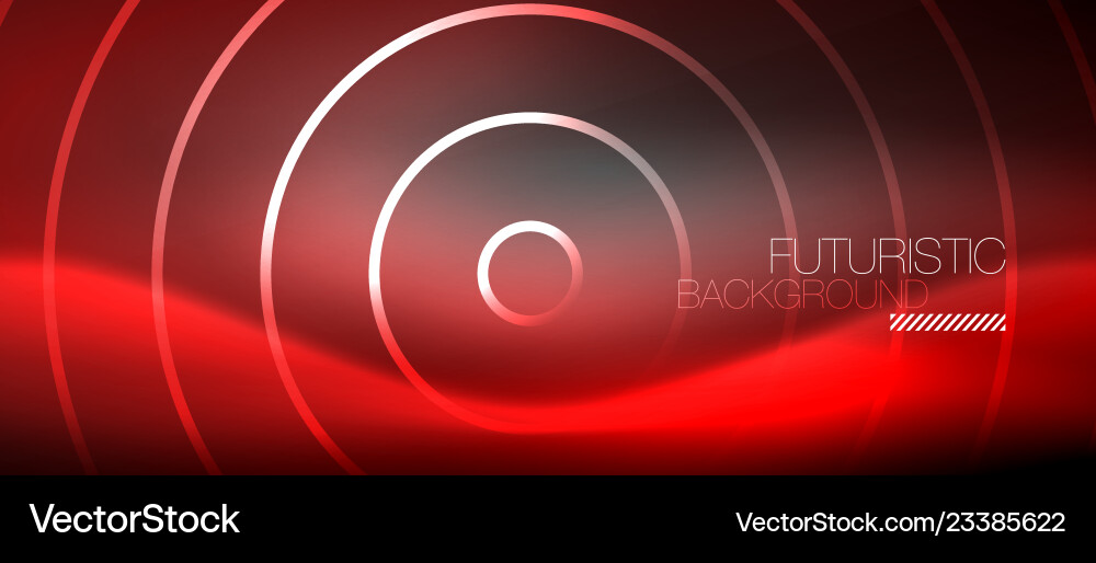 Neon circles abstract background shiny lines Vector Image