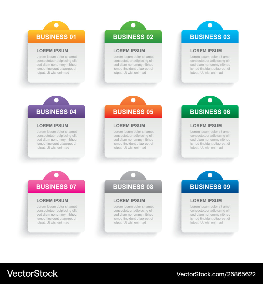 Nine Data Index Rectangles vector image