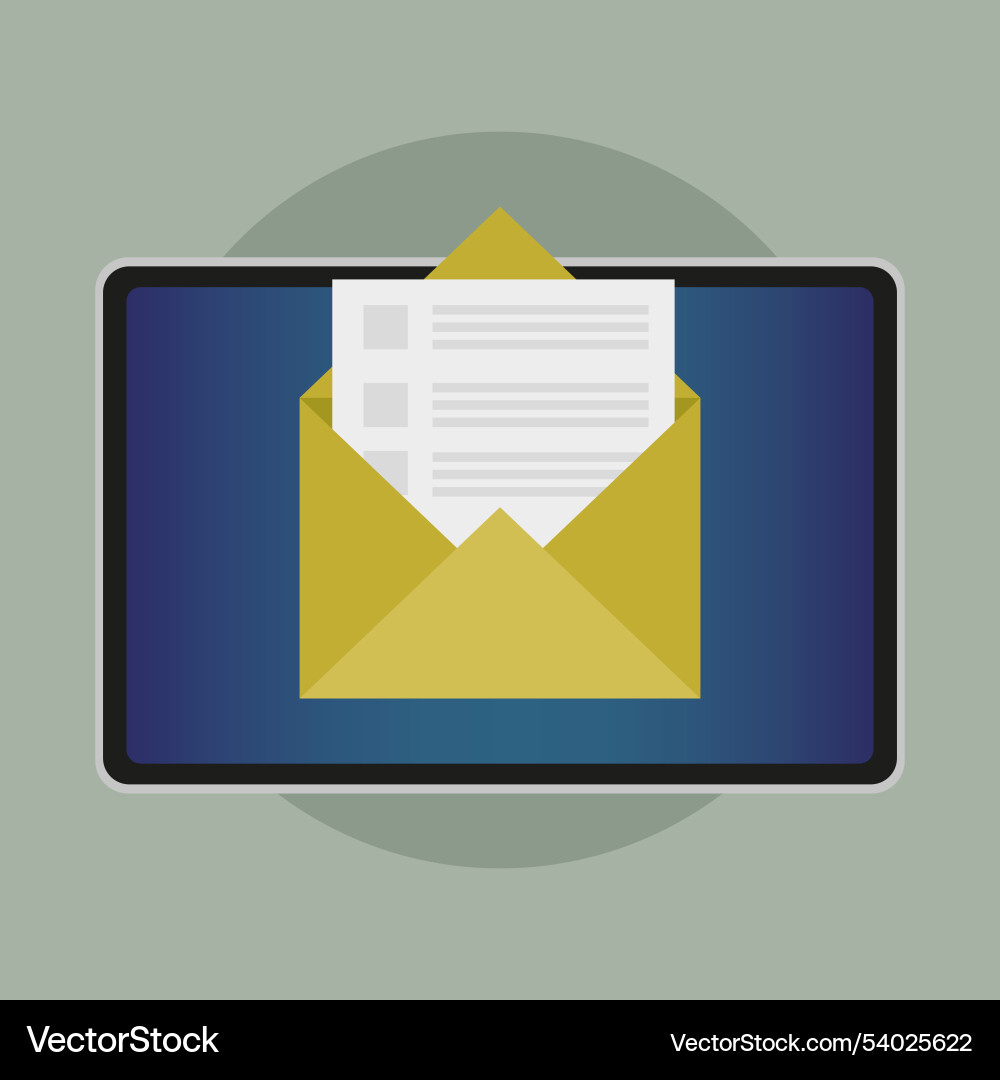 Open envelope icon document inside Open envelope icon document inside vector image