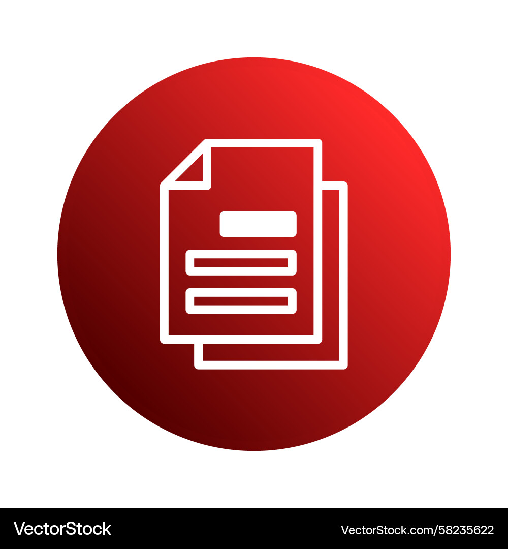 Red Document Icon - File Management Vector Image