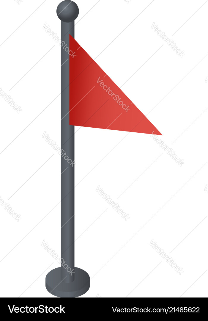 Red map flag icon isometric style Red map flag icon isometric style vector image